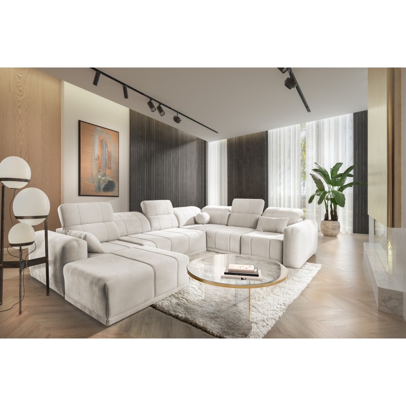 Диван кутовий у формі U Luxor VIII з функцією сну тканина Wind 02