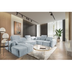 Кутовий диван у формі U Luxor VIII з функцією сну тканина Wind 73
