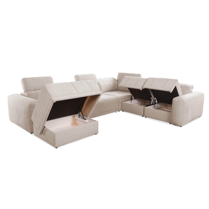 Luxor VIII U-shaped corner sofa with sleeping function, fabric Wind 90 Luxor VIII U-shaped corner sofa with sleeping function, fabric Wind 90