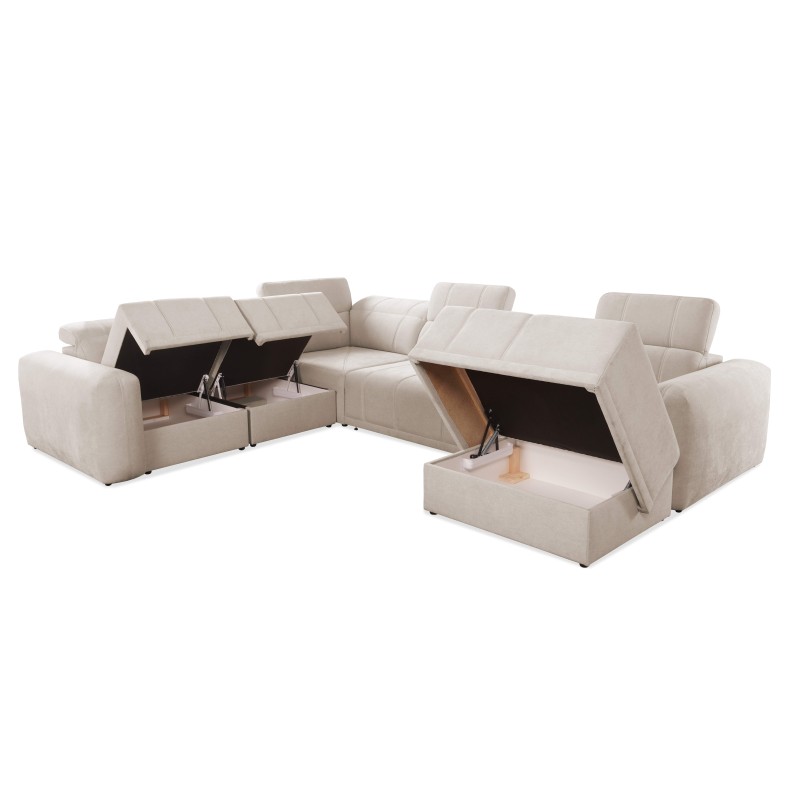 Luxor VIII U-shaped corner sofa with sleeping function, fabric Wind 02 Luxor VIII U-shaped corner sofa with sleeping function, fabric Wind 02