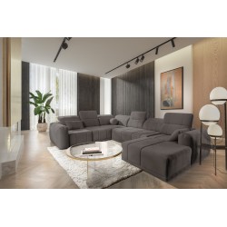 Кутовий диван у формі U Luxor VIII з функцією сну тканина Wind 21