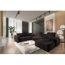 Кутовий диван у формі U Luxor VIII з функцією сну тканина Wind 28
