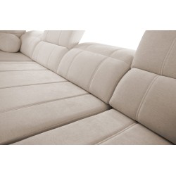 U-förmiges Ecksofa Luxor VIII mit Schlaffunktion, Stoff Wind 90