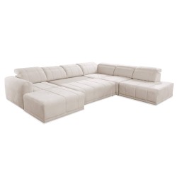 Ecksofa in U-Form Luxor X mit Schlaffunktion Stoff Wind 02