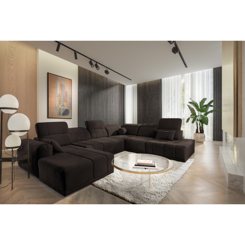 U-förmiges Ecksofa Luxor X mit Schlaffunktion, Stoff Wind 28 U-förmiges Ecksofa Luxor X mit Schlaffunktion, Stoff Wind 28