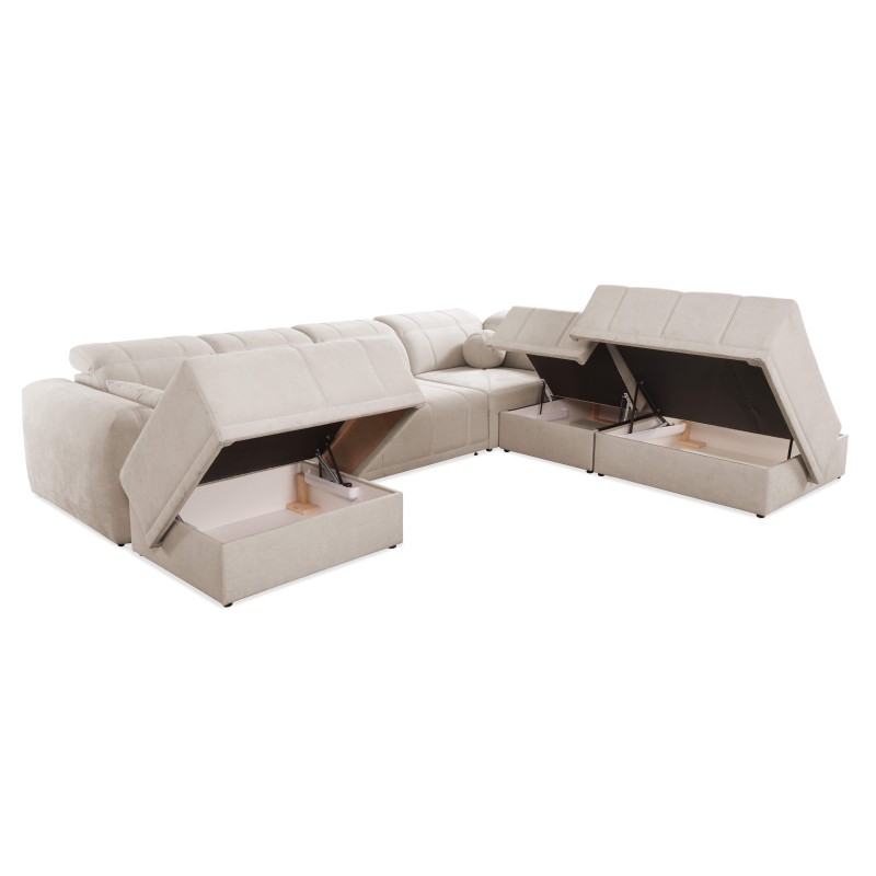 U-förmiges Ecksofa Luxor X mit Schlaffunktion Stoff Wind 90 U-förmiges Ecksofa Luxor X mit Schlaffunktion Stoff Wind 90