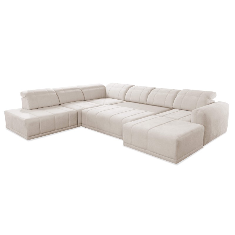Sofá esquinero en forma de U Luxor X con función de cama, tela Wind 21. Sofá esquinero en forma de U Luxor X con función de cama, tela Wind 21.