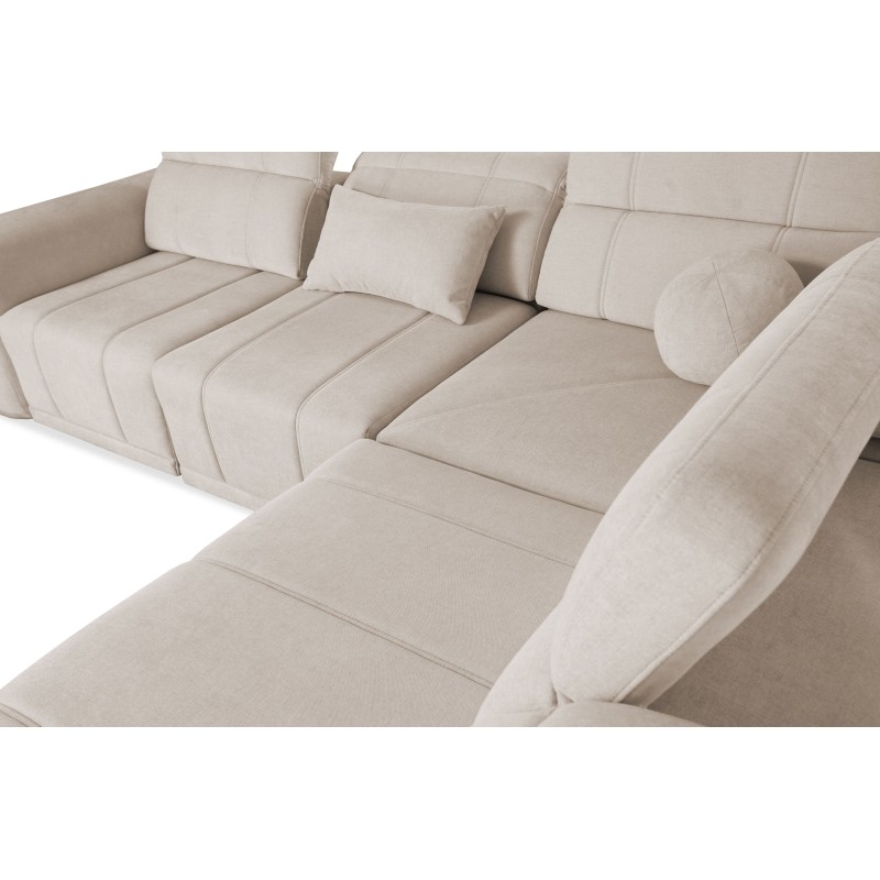 Sofá en forma de U Luxor X con función de dormir, tela Wind 73 Sofá en forma de U Luxor X con función de dormir, tela Wind 73