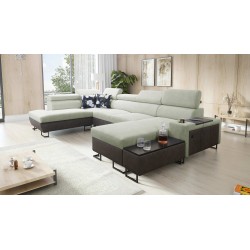 U-förmiges Ecksofa Prestige VI mit Schlaffunktion, Weich im Griff, Freya 210.11 + Tauro 8207, USB-Anschluss - Luxus in Ihrem Woh