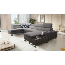 U-förmiges Ecksofa Prestige VI mit Schlaffunktion, Weich im Griff, Freya 210.23 + Tauro 8207, USB-Anschluss - Luxus in Ihrem Woh
