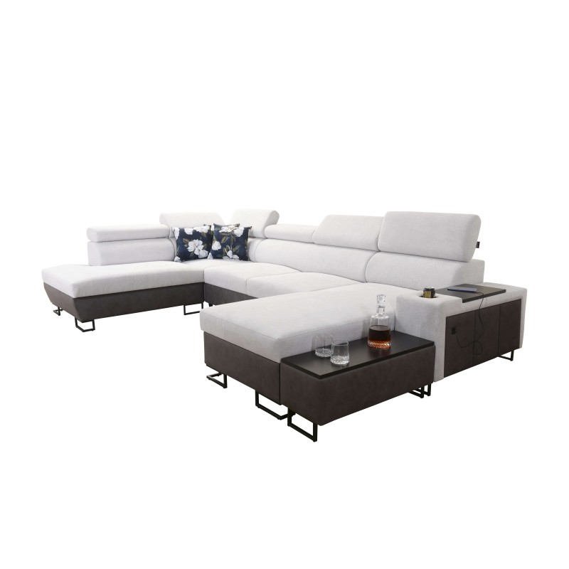 Narożnik w kształcie U Prestige VI z funkcją spania, Miękka w dotyku, Freya 210.23 + Tauro 8207, port USB - Luksus w Twoim salon Narożnik w kształcie U Prestige VI z funkcją spania, Miękka w dotyku, Freya 210.23 + Tauro 8207, port USB - Luksus w Twoim salon