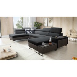 U-förmiges Ecksofa Prestige VI mit Schlaffunktion, Weich im Griff, Freya 210.24 + Tauro 8207, USB-Anschluss - Luxus in Ihrem Woh