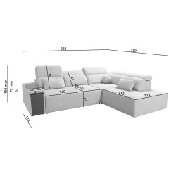 Milano VII Corner Sofa with Sleeping Function | Elegant Furniture for Your Living Room