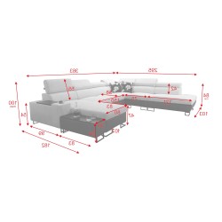 Prestige X Corner Sofa with Sleeping Function - Soft to Touch, Freya 210.04 + Tauro 8202 | Your Furniture Prestige X Corner Sofa with Sleeping Function - Soft to Touch, Freya 210.04 + Tauro 8202 | Your Furniture