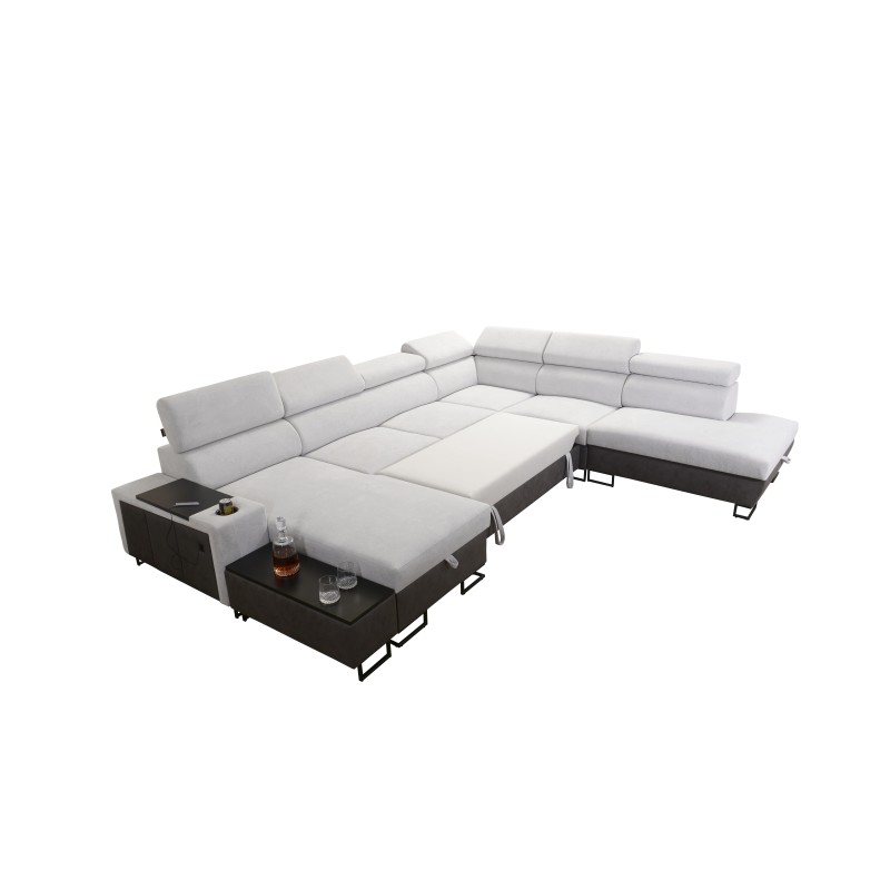 Prestige X U-shaped sofa with sleeping function - Soft to the touch, Freya 210.08 + Tauro 8203 | Your furniture