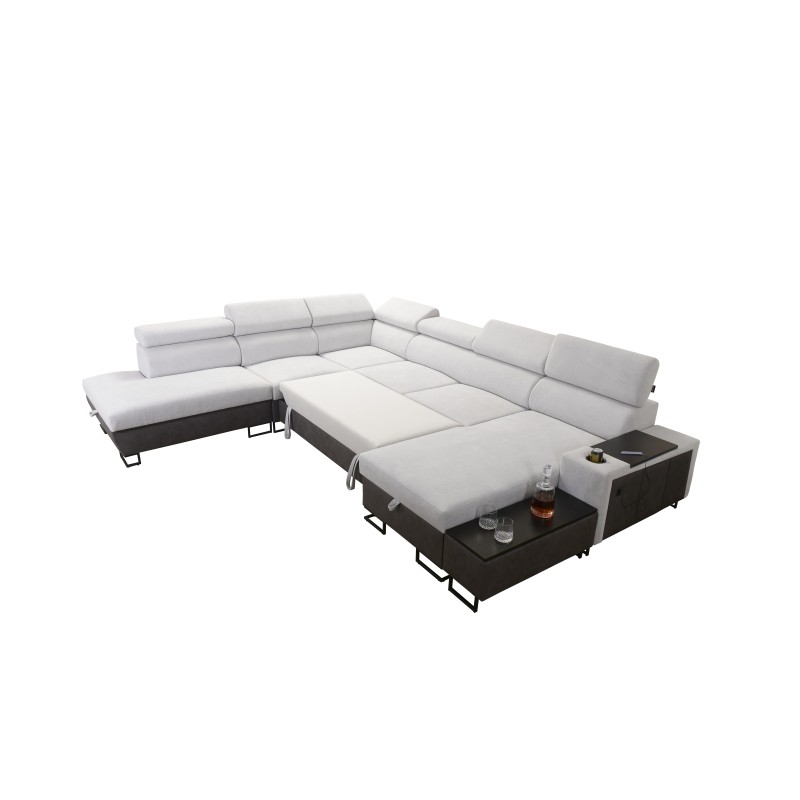 Prestige X U-shaped sofa with sleeping function - Soft to the touch, Freya 210.08 + Tauro 8203 | Your furniture