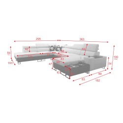 Prestige X U-shaped Corner Sofa with Sleeping Function - Soft to the Touch, Freya 210.24 + Tauro 8207 | Your Furniture Prestige X U-shaped Corner Sofa with Sleeping Function - Soft to the Touch, Freya 210.24 + Tauro 8207 | Your Furniture