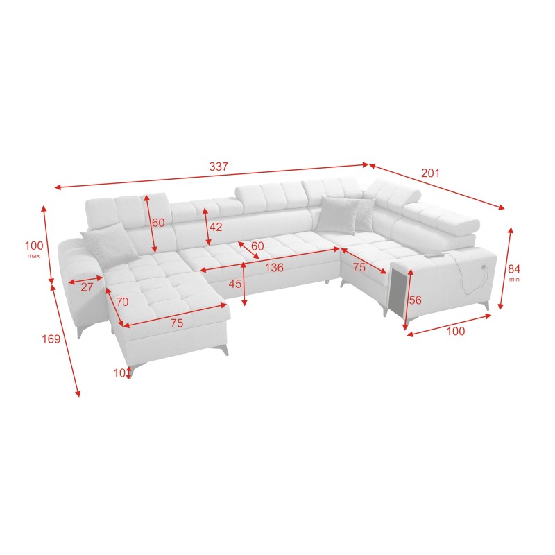 pMeta Title: Venna IV Mini Corner Sofa with Sleeping Function and USB Port - Perfect for Your Living Room | [Nazwa Sklepu]/p