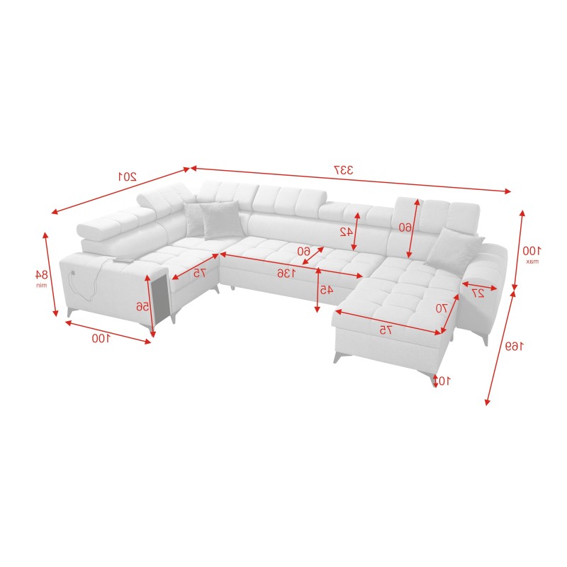 pMeta Title: Ecksofa Venna IV Mini mit Schlaffunktion und USB-Anschluss - ideal für Ihr Wohnzimmer | [Nazwa Sklepu]/p