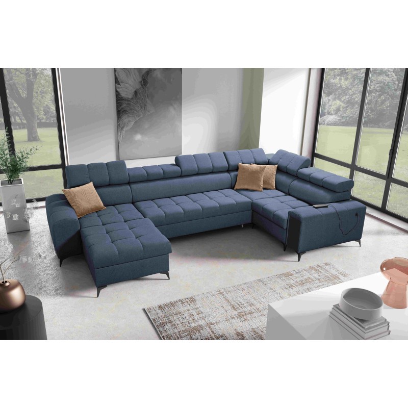 The U-shaped Venna IV Maxi corner sofa with a sleeping function and USB port - Elegance and Comfort in Your Living Room