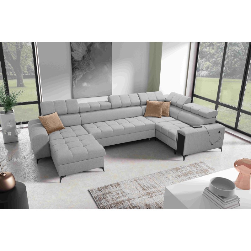 The U-shaped Venna IV Maxi corner sofa with a sleeping function and USB port - Elegance and Comfort in Your Living Room