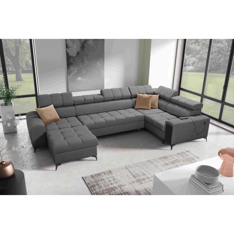 The U-shaped Venna IV Maxi corner sofa with a sleeping function and USB port - Elegance and Comfort in Your Living Room