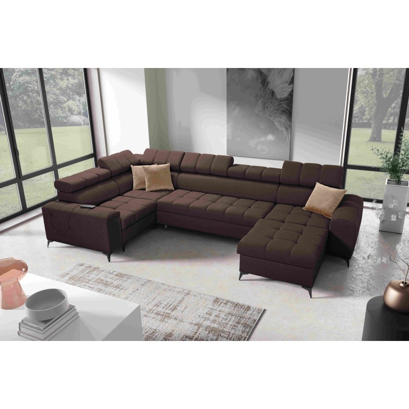 The U-shaped Venna IV Maxi corner sofa with a sleeping function and USB port - Elegance and Comfort in Your Living Room