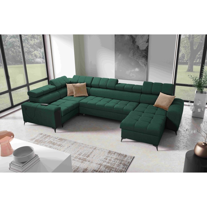 The U-shaped Venna IV Maxi corner sofa with a sleeping function and USB port - Elegance and Comfort in Your Living Room