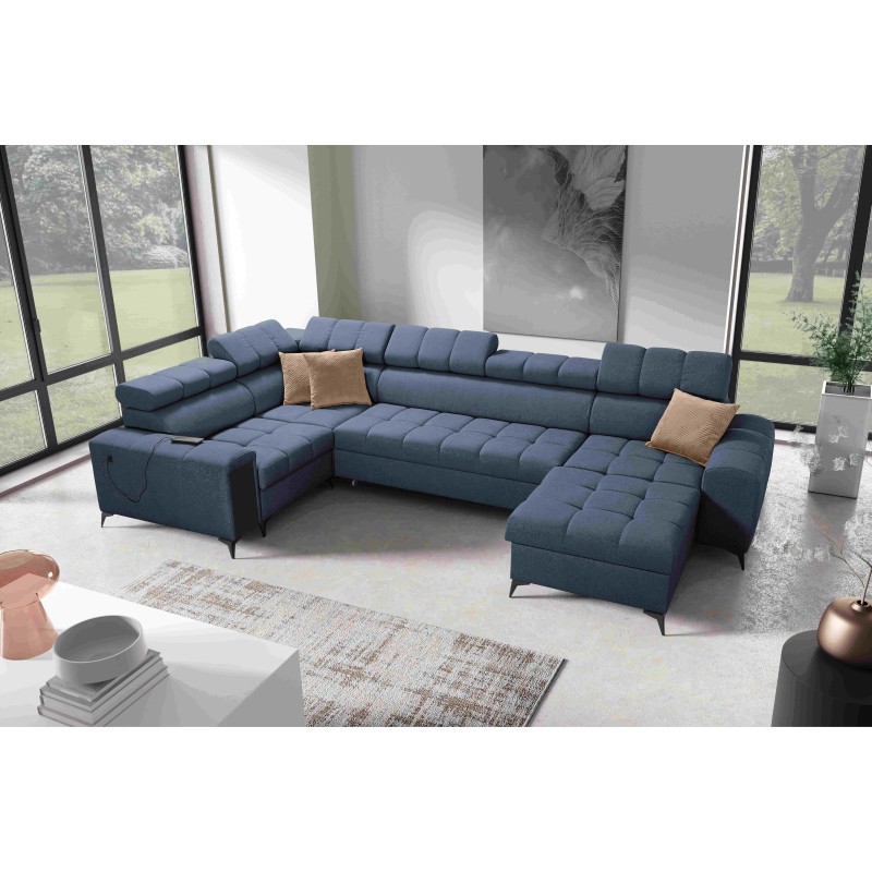 The U-shaped Venna IV Maxi corner sofa with a sleeping function and USB port - Elegance and Comfort in Your Living Room