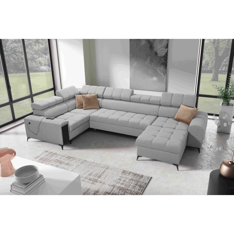 The U-shaped Venna IV Maxi corner sofa with a sleeping function and USB port - Elegance and Comfort in Your Living Room