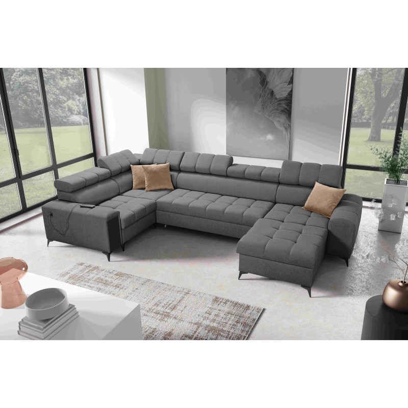 The U-shaped Venna IV Maxi corner sofa with a sleeping function and USB port - Elegance and Comfort in Your Living Room