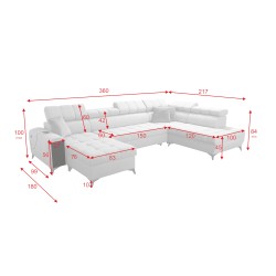 Sofá en forma de U Venna VI con función para dormir | Muebles para Ti Sofá en forma de U Venna VI con función para dormir | Muebles para Ti