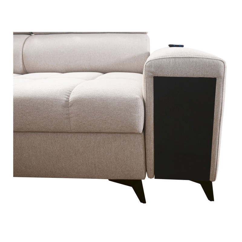 U-shaped corner sofa Venna VIII with sleeping function and USB port - Plush, Avra 6