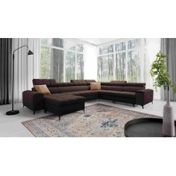 U-shaped corner sofa Venna VIII with sleeping function and USB port - Plush, Avra 6