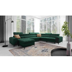 U-shaped corner sofa Venna VIII with sleeping function and USB port - Plush, Avra 12