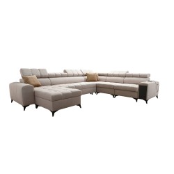 Sofá en forma de U Venna VIII con función de cama y puerto USB - Terciopelo, Avra 16 Sofá en forma de U Venna VIII con función de cama y puerto USB - Terciopelo, Avra 16
