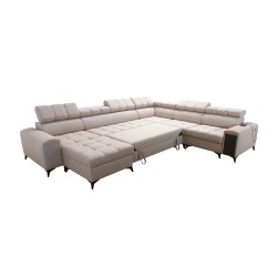 Sofá en forma de U Venna VIII con función de cama y puerto USB - Terciopelo, Avra 16 Sofá en forma de U Venna VIII con función de cama y puerto USB - Terciopelo, Avra 16