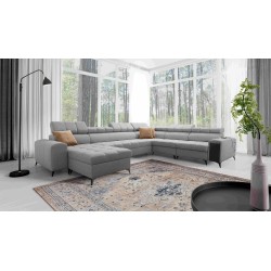U-shaped Venna VIII sectional sofa with a sleeping function and USB port - Plush, Avra 16