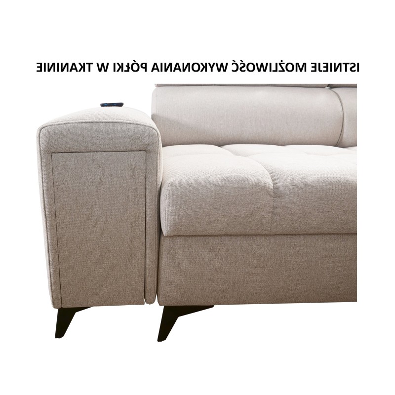 U-shaped corner sofa Venna VIII with sleeping function and USB port - Plush, Avra 2