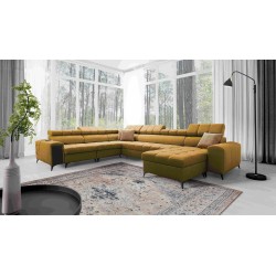 U-shaped Venna VIII sectional sofa with a sleeping function and USB port - Plush, Avra 7