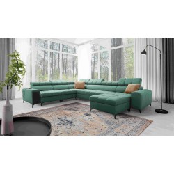 U-shaped Venna VIII corner sofa with a sleeping function and USB port - Plush, Avra 11