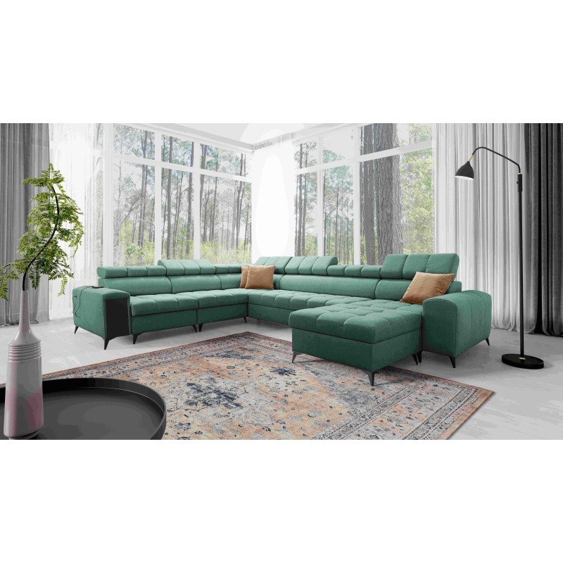 U-shaped Venna VIII corner sofa with a sleeping function and USB port - Plush, Avra 11