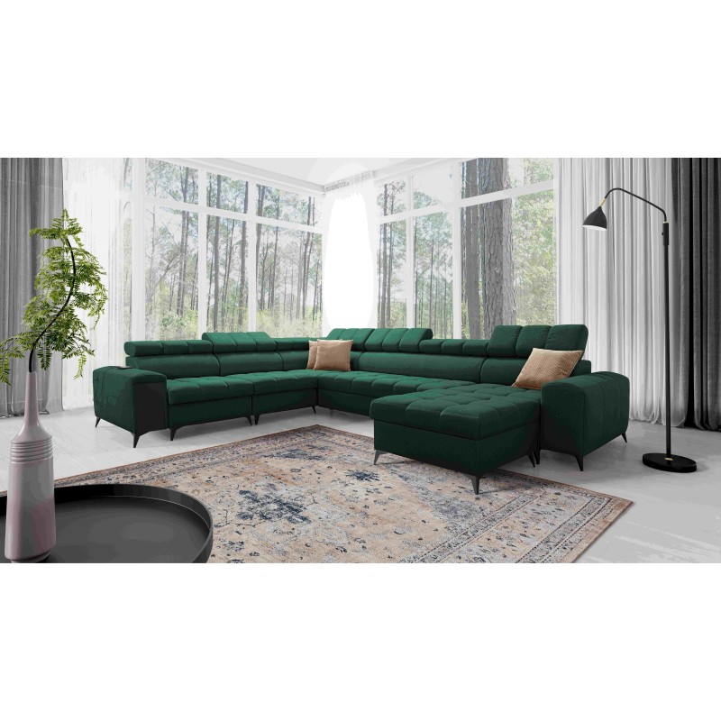 U-shaped corner sofa Venna VIII with sleeping function and USB port - Plush, Avra 12
