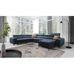 U-shaped Venna VIII sectional sofa with a sleeping function and USB port - Plush, Avra 14