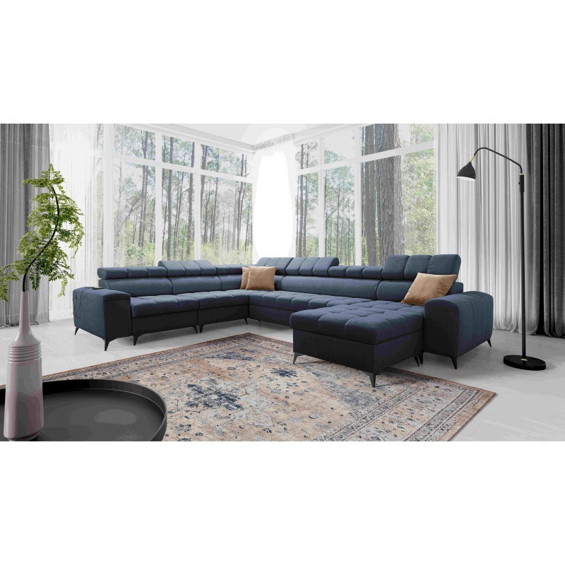 U-shaped Venna VIII sectional sofa with a sleeping function and USB port - Plush, Avra 14