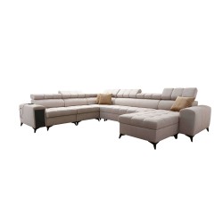 Sofá en forma de U Venna VIII con función de cama y puerto USB - Terciopelo, Avra 16 Sofá en forma de U Venna VIII con función de cama y puerto USB - Terciopelo, Avra 16