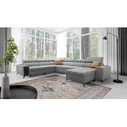 U-shaped Venna VIII sectional sofa with a sleeping function and USB port - Plush, Avra 16