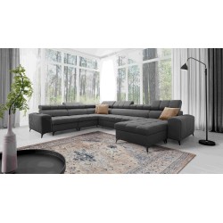 U-shaped Venna VIII sectional sofa with a sleeping function and USB port - Plush, Avra 17