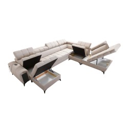 Sofá esquinero en forma de U Venna X con función de cama - Un mueble excepcional y funcional | [NAZWA SKLEPU]