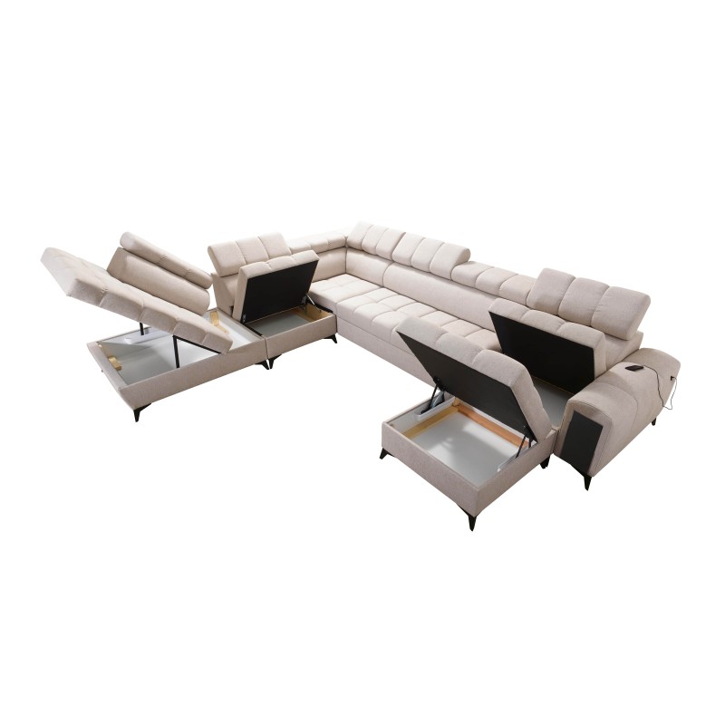 U-shaped corner sofa Venna X with sleeping function - Unique and functional furniture | [NAZWA SKLEPU]